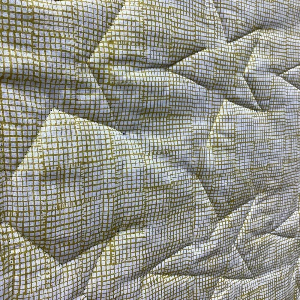 NWT. Hand Crafted Blues and Green Liberty Lawn Fabrics Garden Quilt with Stars